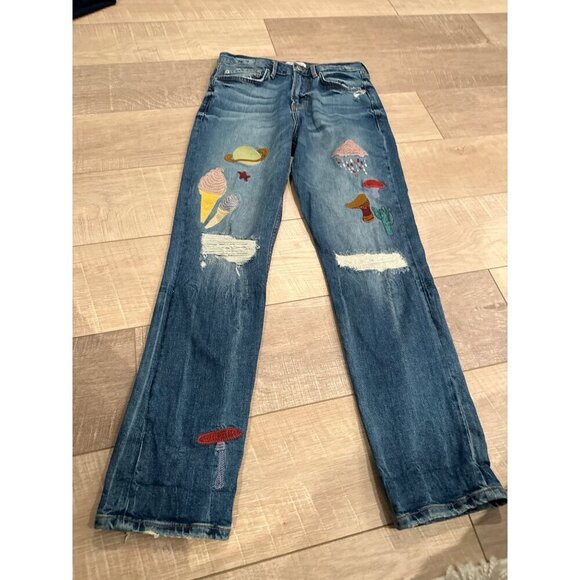 ZARA WOMAN PREMIUM DENIM COLLECTION EMBROIDERED JEANS SIZE 2 - Picture 2 of 9